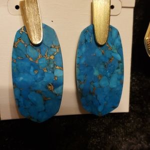 Kendra Scott turquoise earrings.